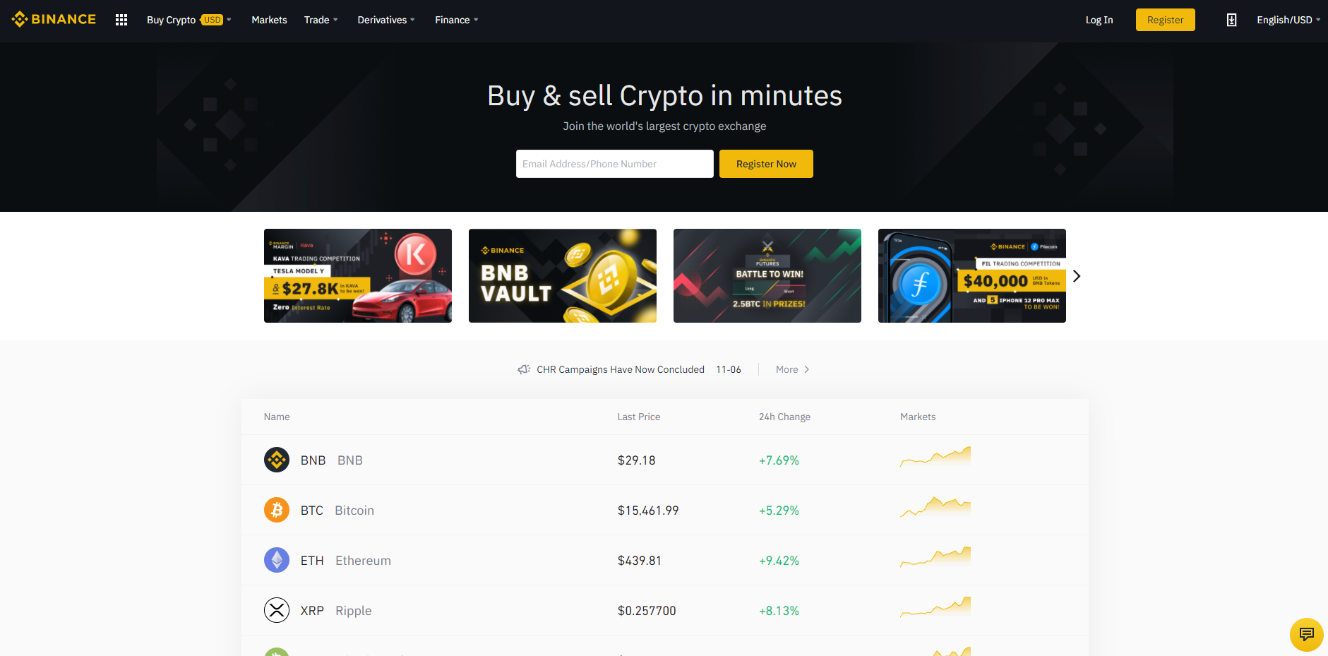 binance crypto listings